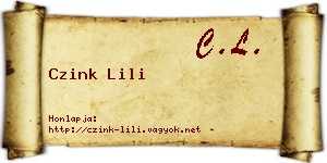 Czink Lili névjegykártya